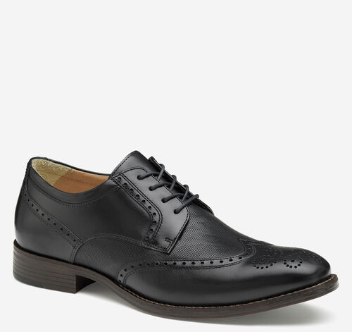 Lewis Embossed Wingtip - Black Full Grain