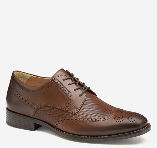 Lewis Embossed Wingtip - Tan Full Grain