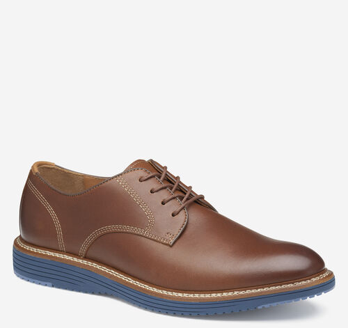 Upton Plain Toe - Tan Full Grain/Blue Sole