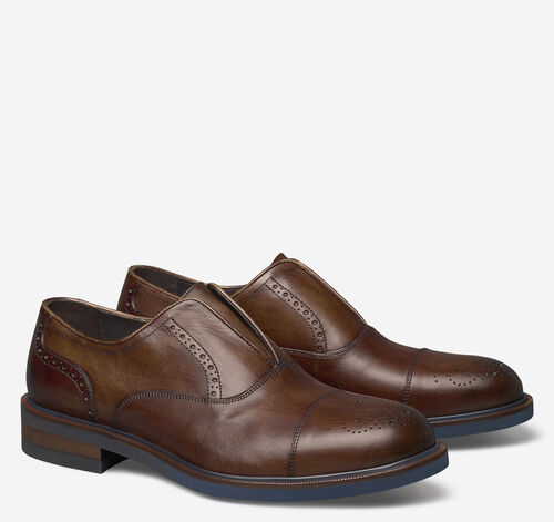 Hartley Laceless Cap Toe - Brown Italian Calfskin