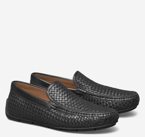 Baldwin Driver Woven Slip-On - Black Sheepskin