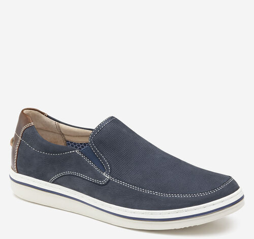 Bowling Moc Venetian - Navy Embossed Tumbled Nubuck