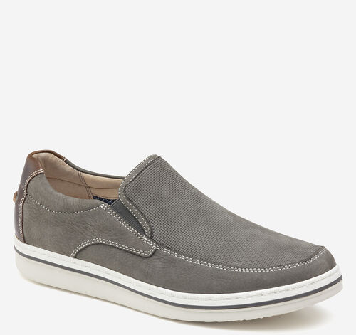 Bowling Moc Venetian - Gray Embossed Tumbled Nubuck