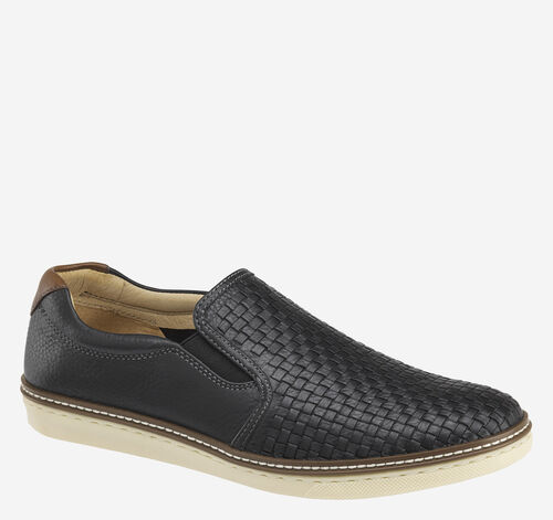 McGuffey Woven Slip-On - Black Full Grain Leather