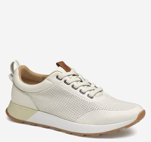 Kinnon Perfed Jogger - White Full Grain