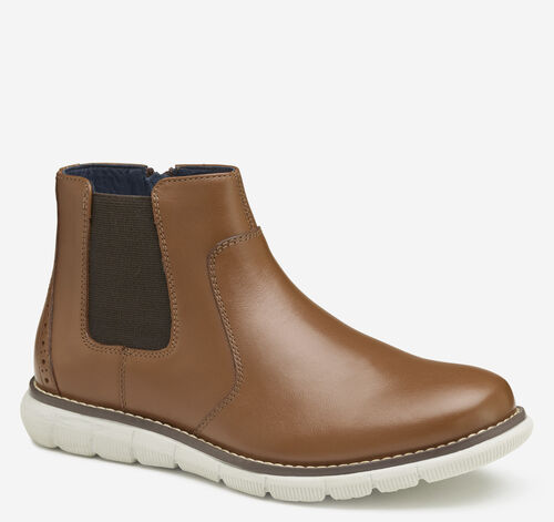 Big Kid Holden Chelsea Boot - Tan Full Grain