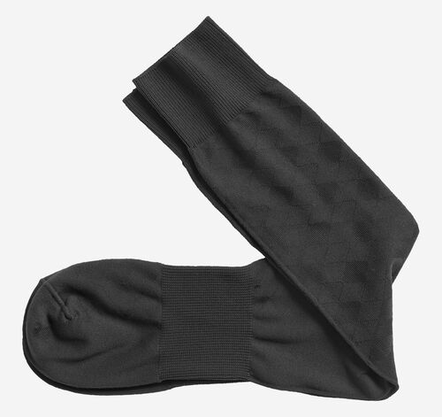 Microfiber Tonal Argyle Socks - Black