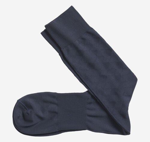 Microfiber Tonal Argyle Socks - Navy