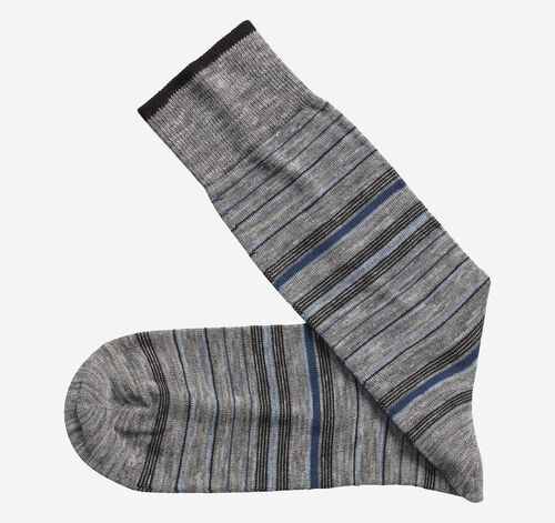 Heather Stripe Socks - Gray Variegated Stripe