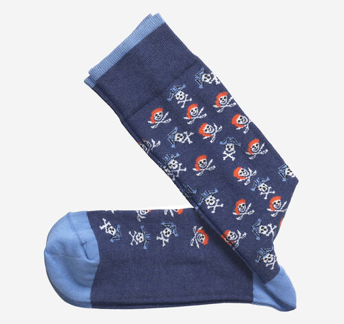 Novelty Socks - Navy Pirate Skull