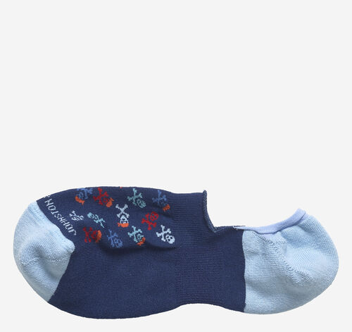 High-Cut Liner Socks - Navy Skull