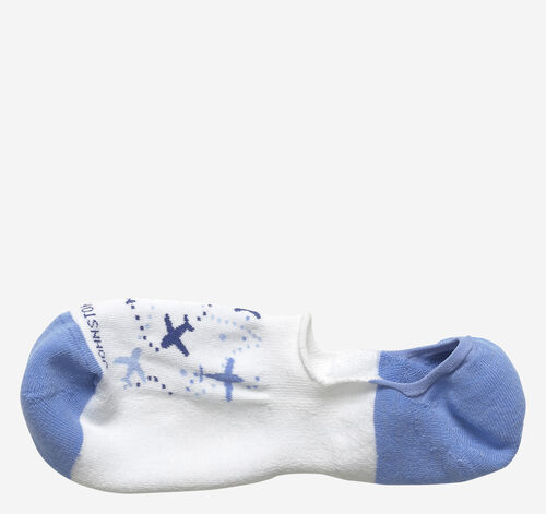 High-Cut Liner Socks - White Airplane