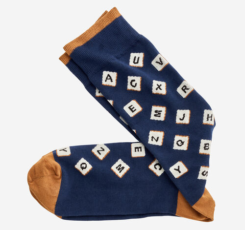 Novelty Socks - Navy Word Game