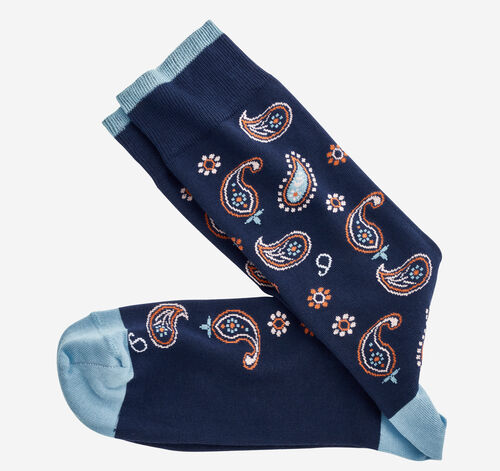 Novelty Socks - Navy Paisley