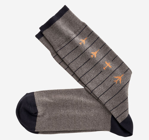 Novelty Socks - Charcoal Airplane