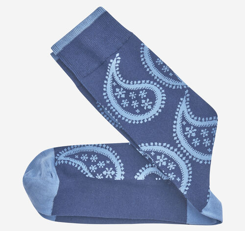 Paisley Socks - Navy