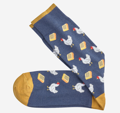 Novelty Socks - Denim Chicken and Waffles