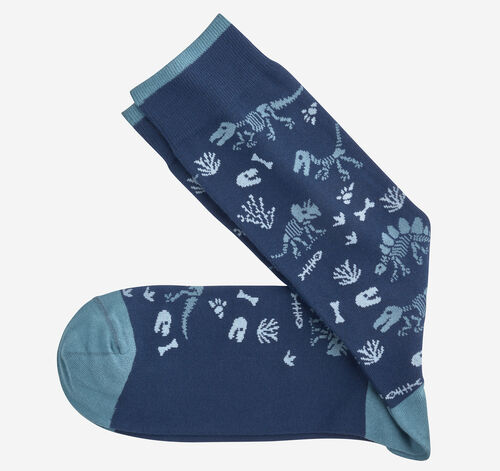 Novelty Socks - Navy Dinosaur Fossils