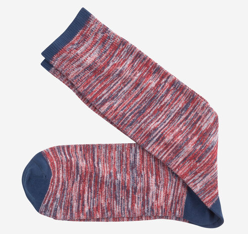 Space Dye Colorblock Socks - Red Colorblock