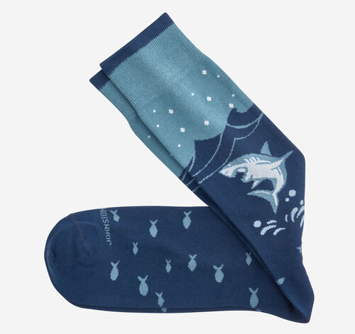 Novelty Socks - Blue Fish and Moon