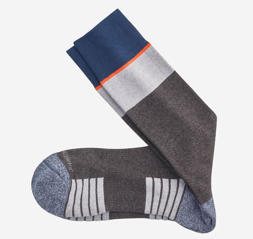 First in Comfort Block Stripe Socks - Grey