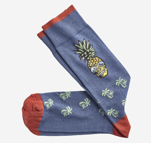 Novelty Socks - Denim Pineapple Skull