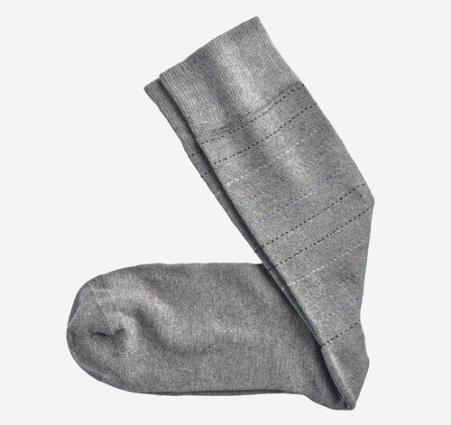 Striped Dress Socks - Gray Dotted Stripe