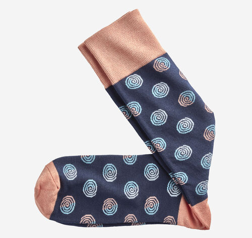 Retro Swirls Sock - Navy Multi