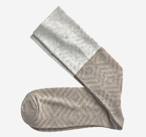 Diamond Colorblock Socks - Khaki Multi