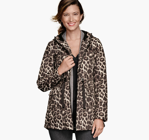 Animal-Print Soft Shell Jacket - Brown Multi