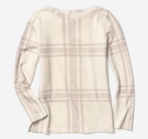 Plaid Boatneck Top - Ivory/Camel