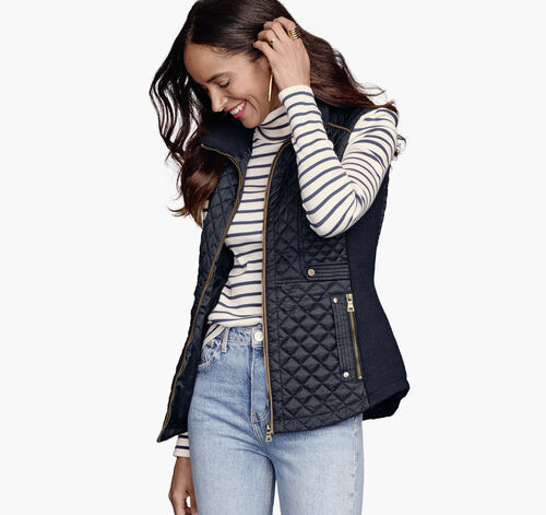 Quilted Vest - Navy