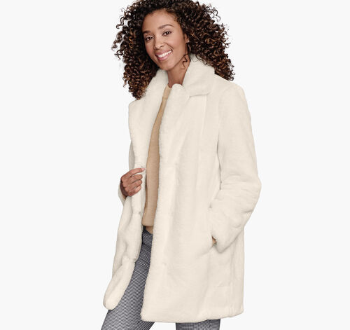 Faux-Fur Bunny Coat - Ivory