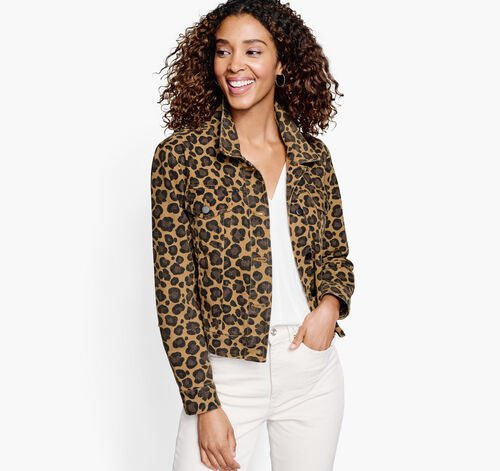 Animal-Print Denim Jacket - Brown/Multi