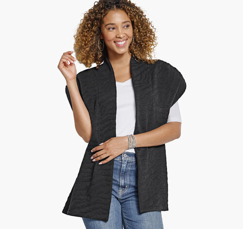 Knit Jacquard Vest - Black