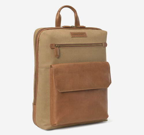 Rhodes Commuter Backpack - Camel Antique Cotton/Tan Full Grain