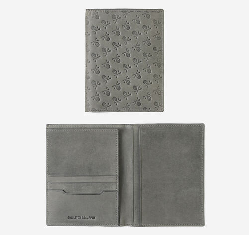 Jackson Embossed Passport Case - Gray Oiled Skull