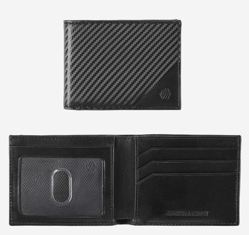 Hudson Etched Billfold Wallet - Black