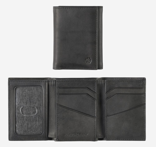 Rhodes Trifold Wallet - Black Full Grain