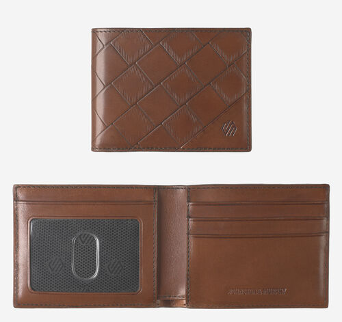 Hudson Basketweave Billfold - Brown