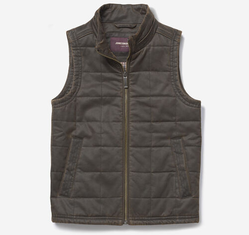 Boys Antiqued Cotton Vest - Brown