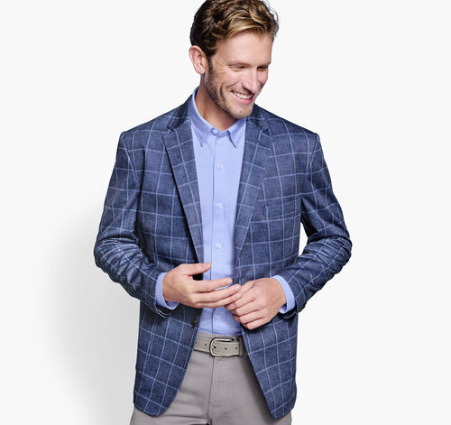 XC Flex® Knit Blazer - Blue Plaid