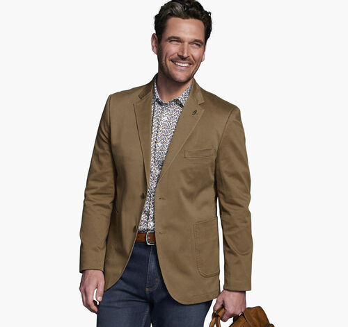 Washed Cotton Blazer - Brown