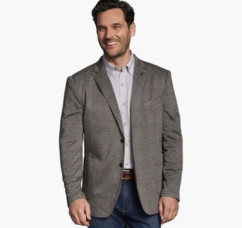 XC Flex® Knit Blazer - Brown Glen Plaid