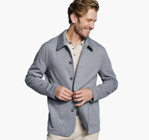 XC Flex® Knit Full-Button Blazer - Blue