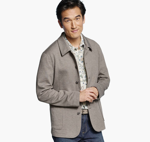 XC Flex® Knit Full-Button Blazer - Tan