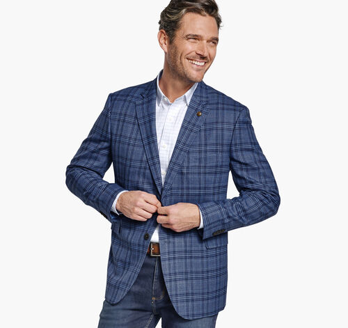 Small Glen Plaid Blazer - Blue