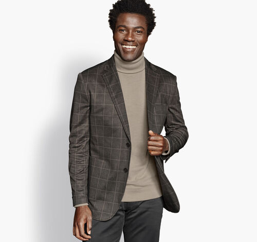 XC Flex® Knit Blazer - Brown Plaid