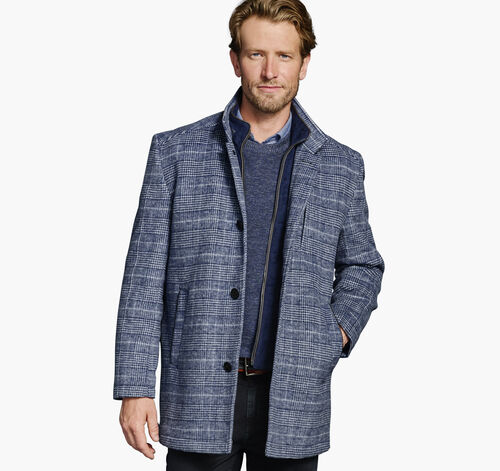 Upton Car Coat - Navy Plaid