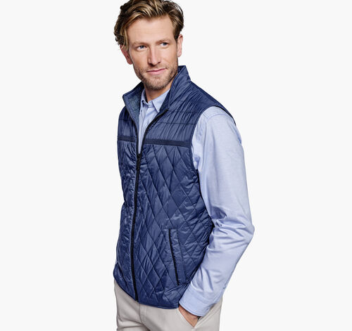 Reversible Vest - Navy/Blue Plaid